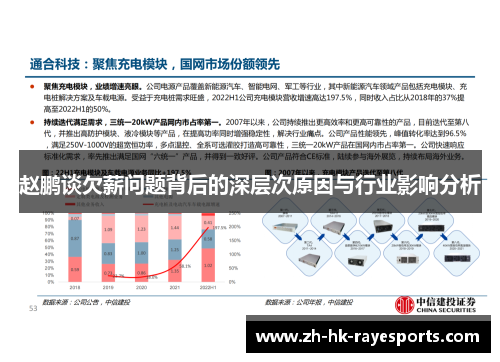 赵鹏谈欠薪问题背后的深层次原因与行业影响分析 赵鹏谈欠薪问题背后的深层次原因与行业影响分析